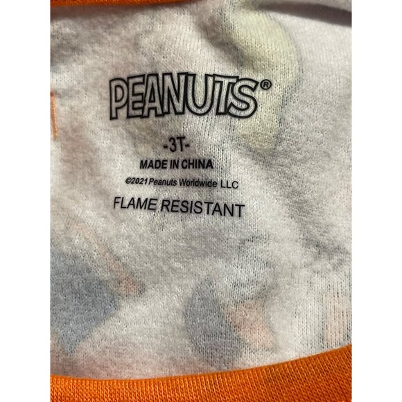 Peanuts Halloween Nightgown Girls 3T White With Charlie Brown Graphics - Picture 4 of 6